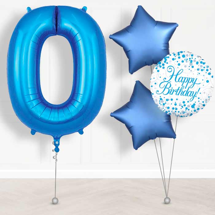 Blue Number 0 Balloon in a Box