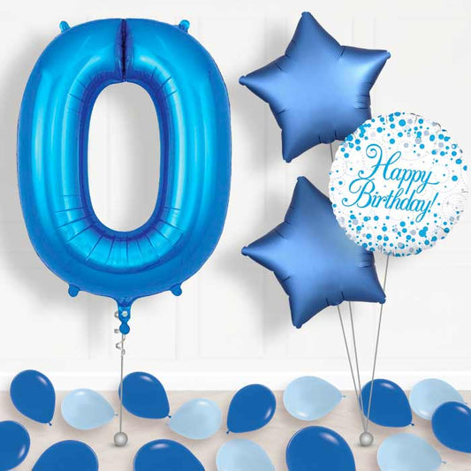 Blue Number 0 Balloon in a Box