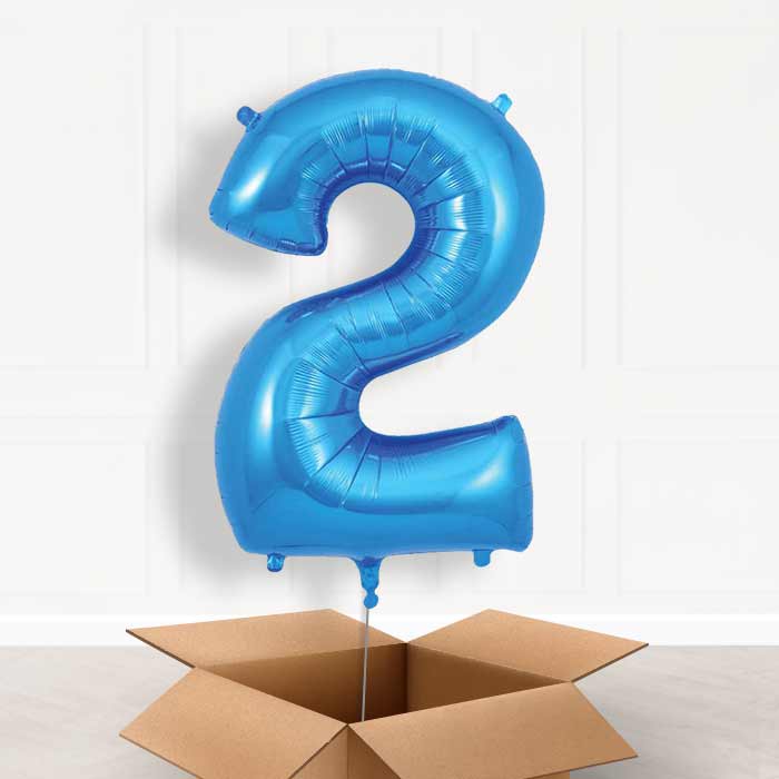 Blue Number 2 Balloon in a Box