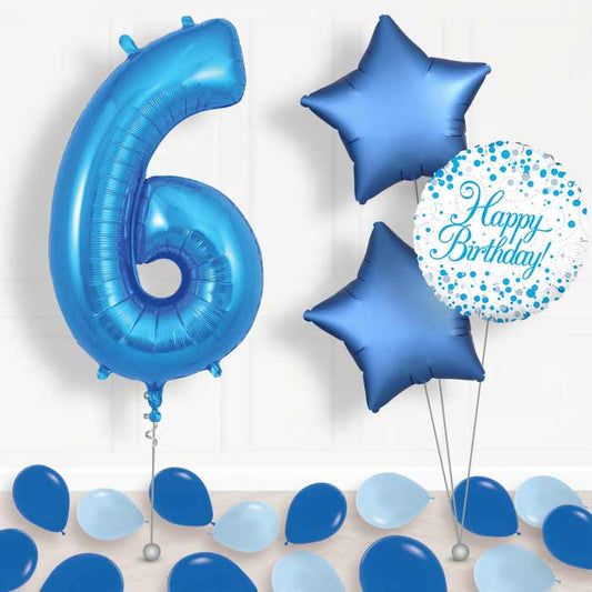 Blue Number 6 Balloon in a Box