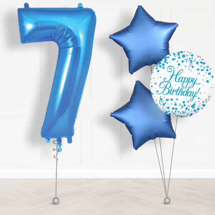 Blue Number 7 Balloon in a Box