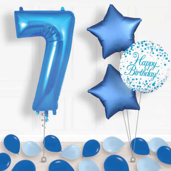 Blue Number 7 Balloon in a Box