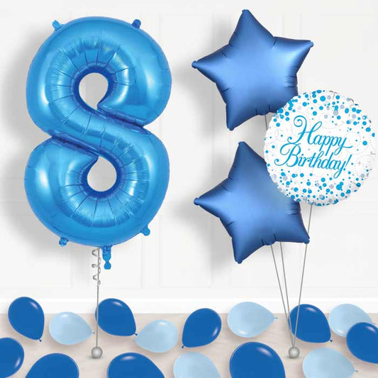 Blue Number 8 Balloon in a Box