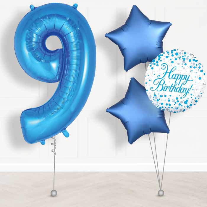 Blue Number 9 Balloon in a Box