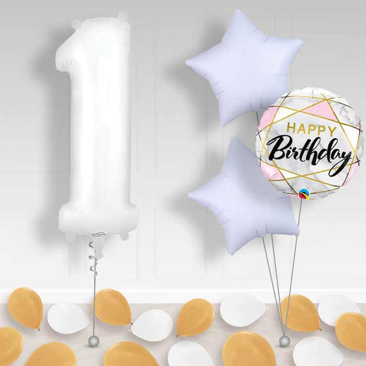 Matte White Number 1 Balloon in a Box