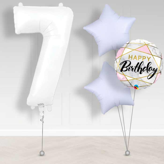 Matte White Number 7 Balloon in a Box