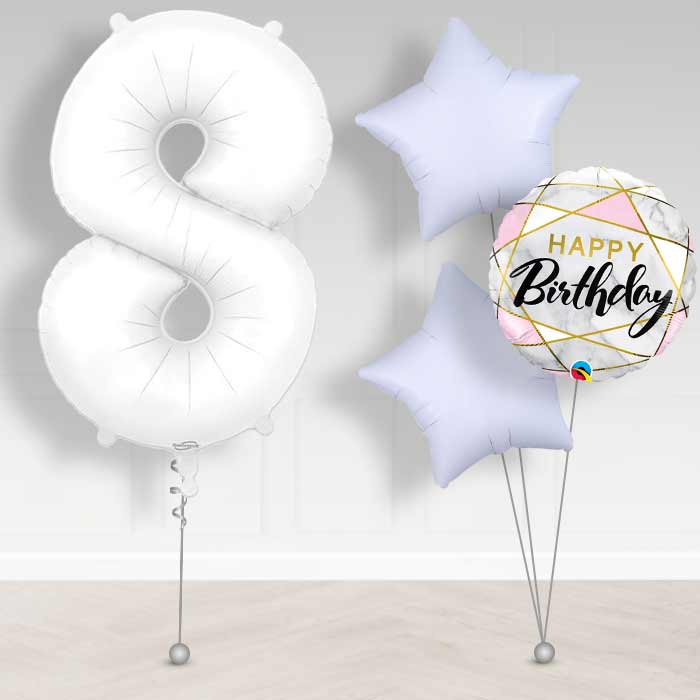 Matte White Number 8 Balloon in a Box