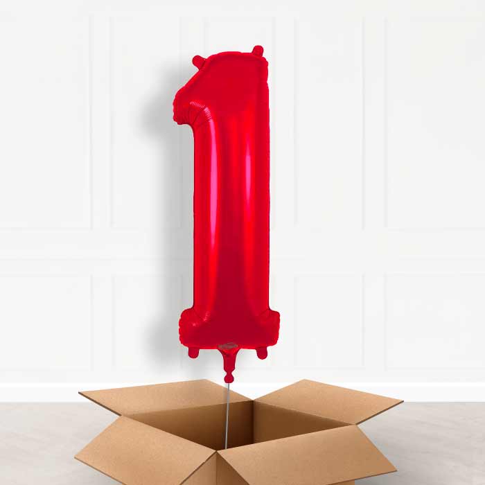 Red Number 1 Balloon in a Box