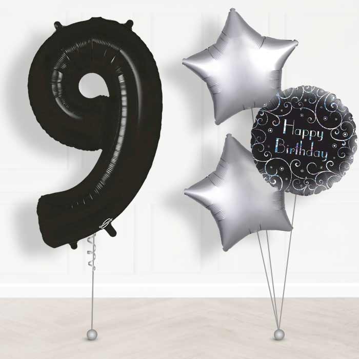 Black Number 9 Balloon in a Box