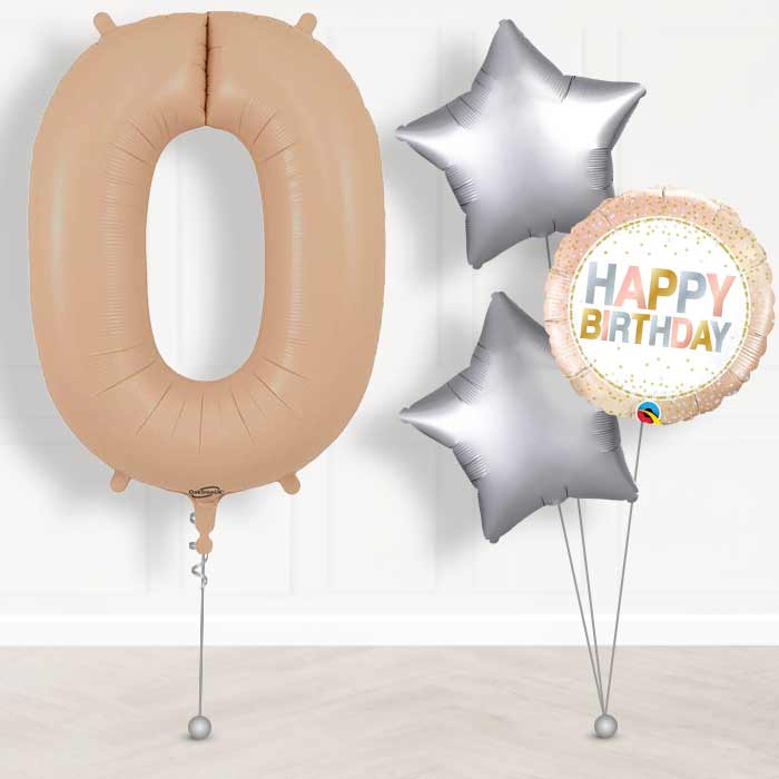 Matte Nude Number 0 Balloon in a Box