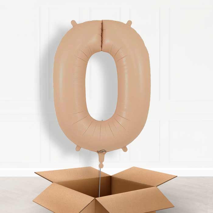 Matte Nude Number 0 Balloon in a Box