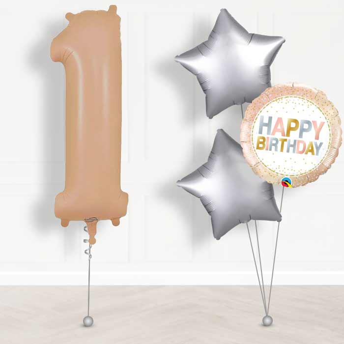 Matte Nude Number 1 Balloon in a Box