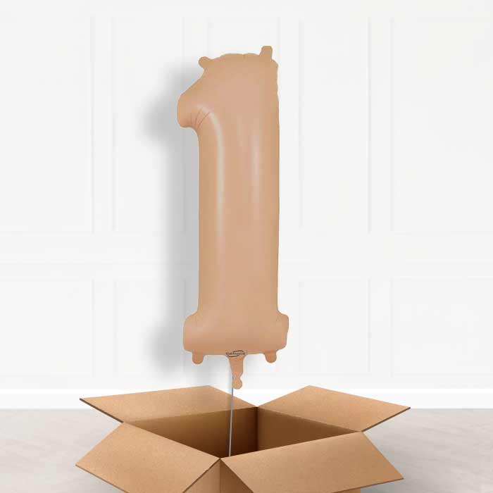 Matte Nude Number 1 Balloon in a Box