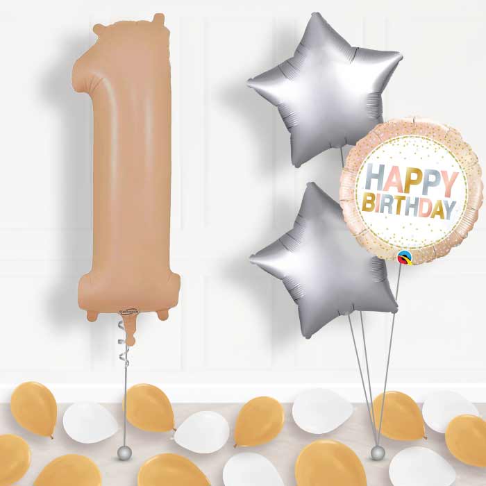 Matte Nude Number 1 Balloon in a Box