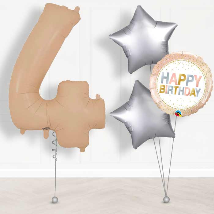 Matte Nude Number 4 Balloon in a Box