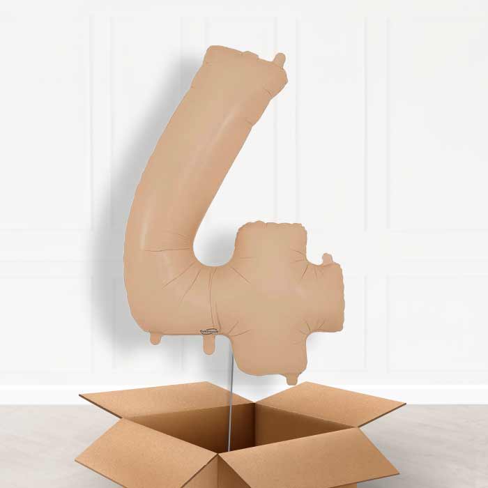 Matte Nude Number 4 Balloon in a Box