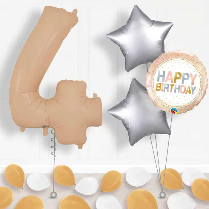 Matte Nude Number 4 Balloon in a Box