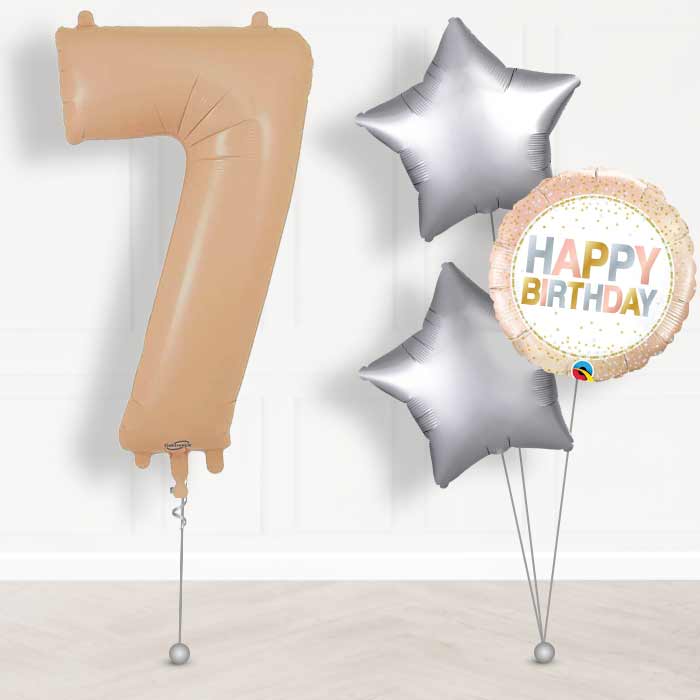 Matte Nude Number 7 Balloon in a Box