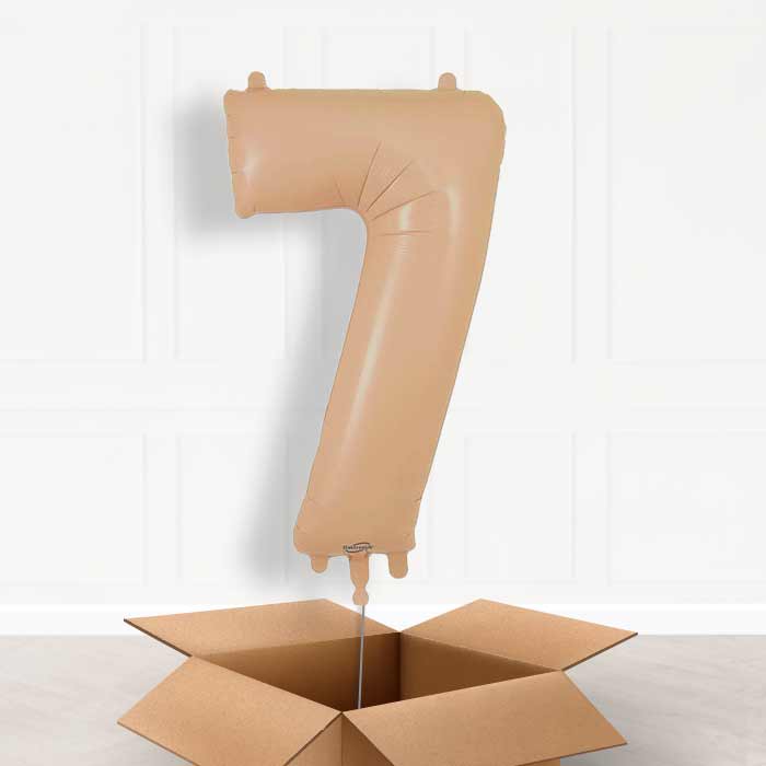 Matte Nude Number 7 Balloon in a Box