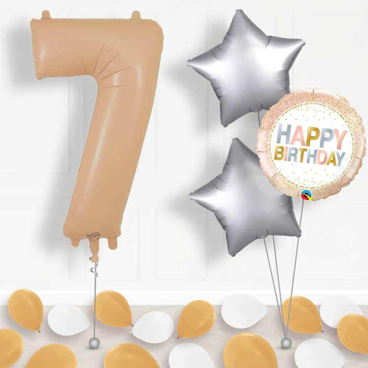 Matte Nude Number 7 Balloon in a Box