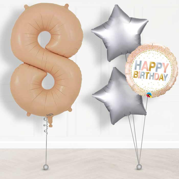 Matte Nude Number 8 Balloon in a Box