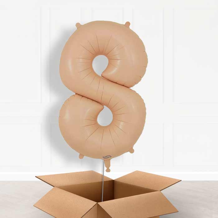 Matte Nude Number 8 Balloon in a Box