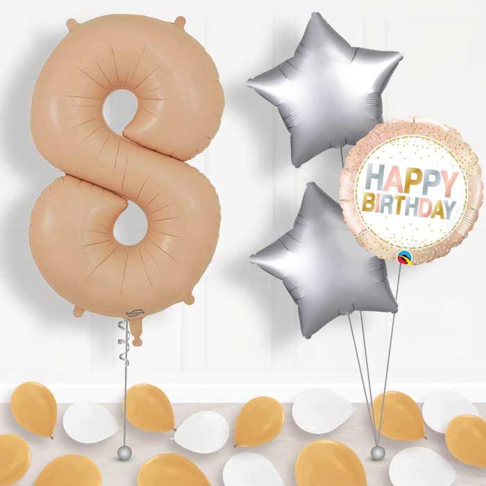 Matte Nude Number 8 Balloon in a Box