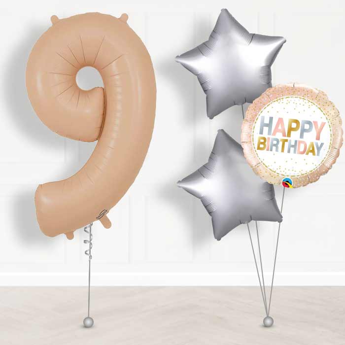 Matte Nude Number 9 Balloon in a Box