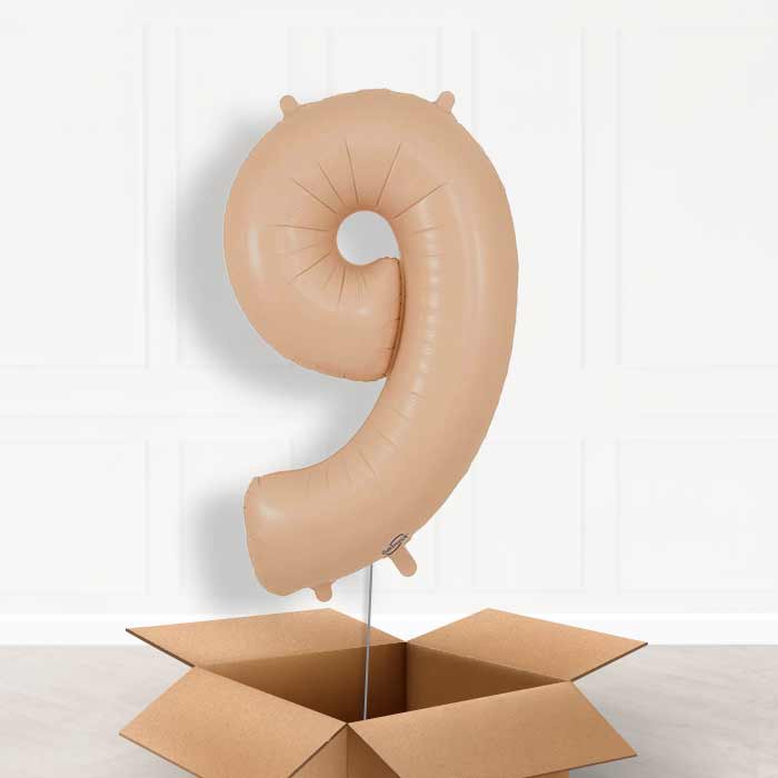 Matte Nude Number 9 Balloon in a Box