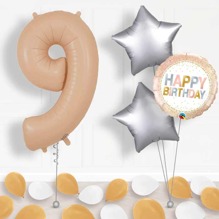 Matte Nude Number 9 Balloon in a Box