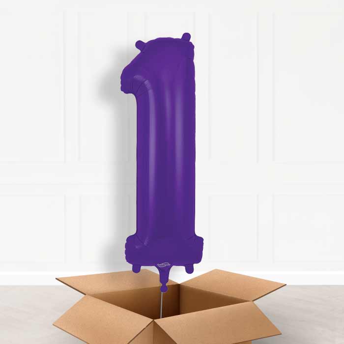 Purple Number 1 Balloon in a Box