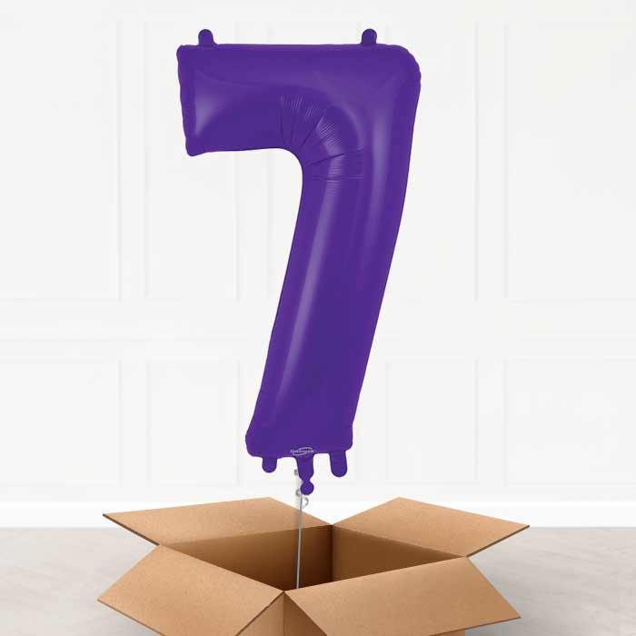 Purple Number 7 Balloon in a Box