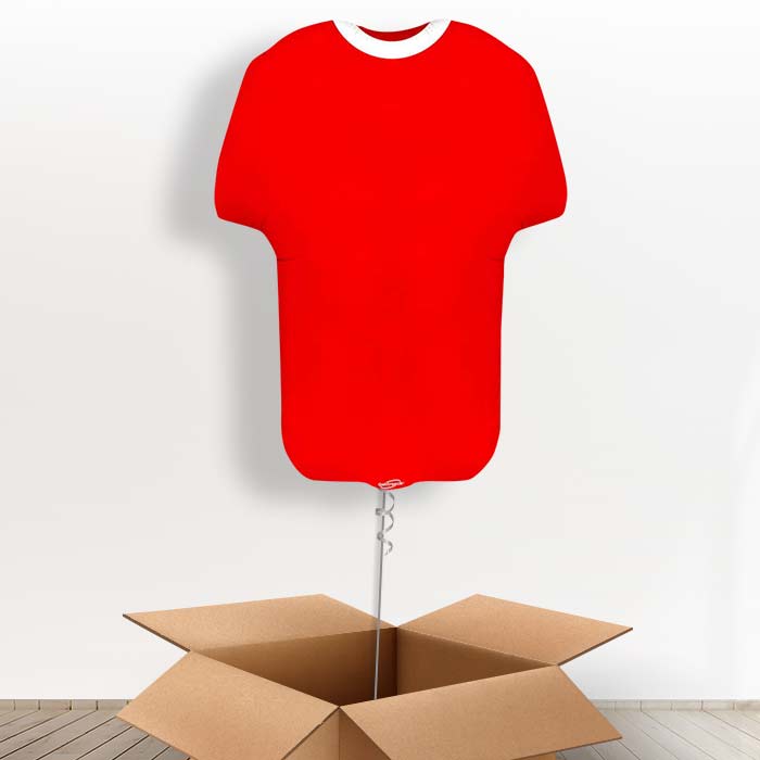 Red Football Shirt Helium Balloon in a Box