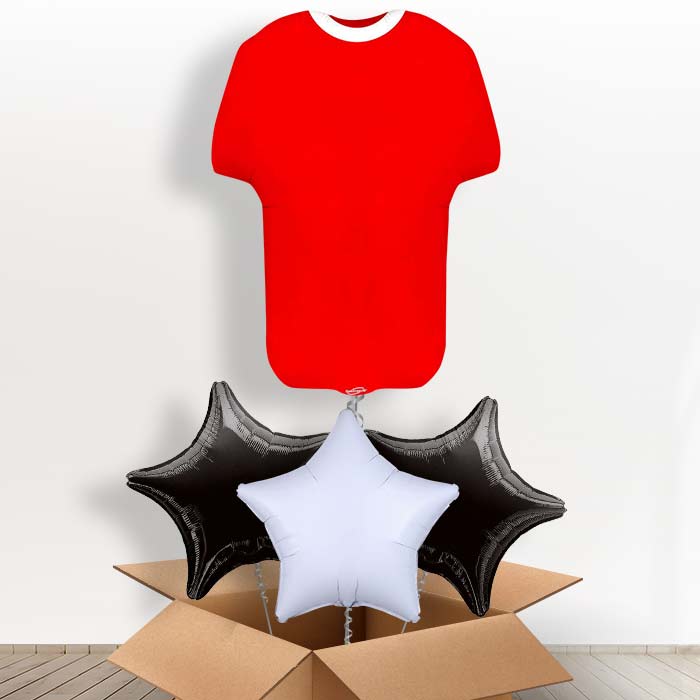 Red Football Shirt Helium Balloon in a Box