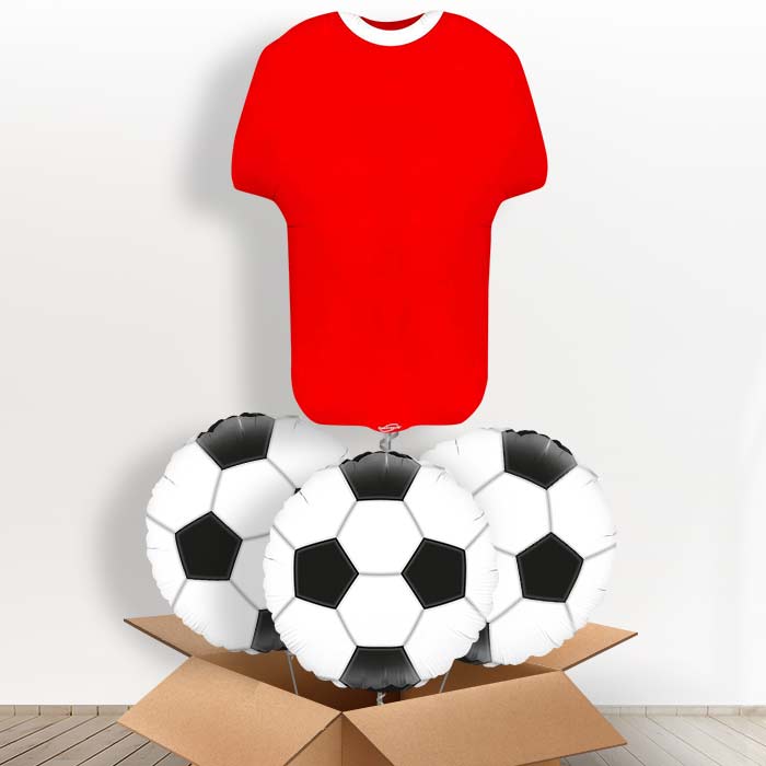 Red Football Shirt Helium Balloon in a Box