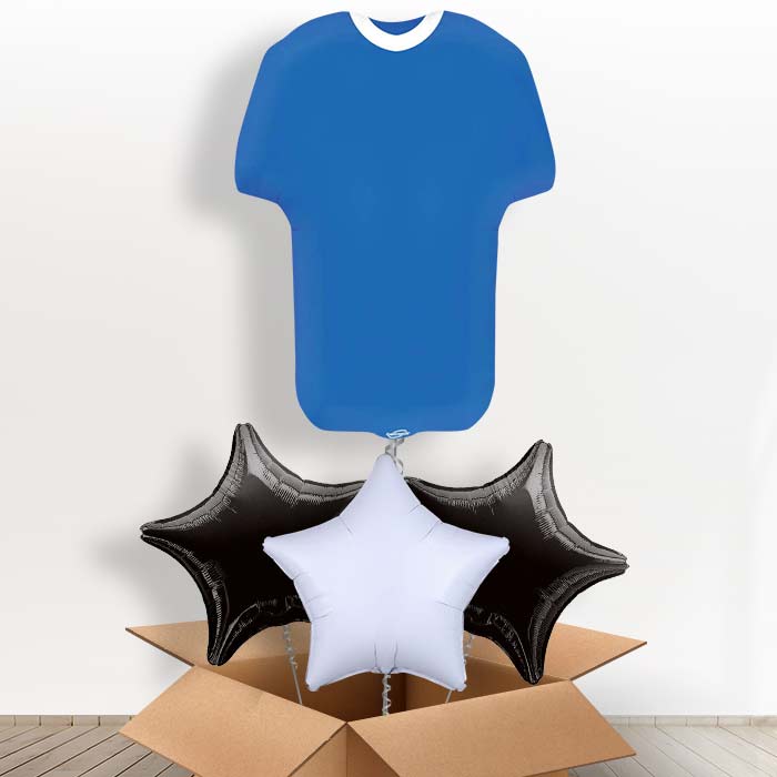 Blue Football Shirt Helium Balloon in a Box