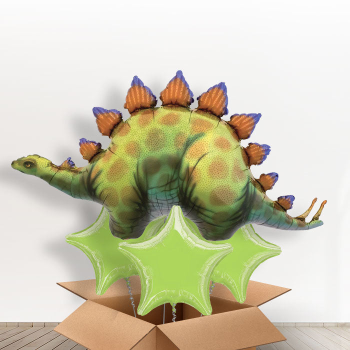 Giant Stegosaurus Dinosaur Balloon in a Box - With 3 Plain Balloons | Small Indoor Plants