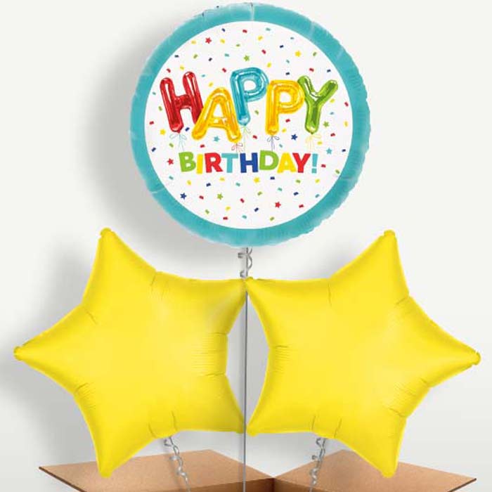 Colourful Happy Birthday Bunch of Balloons | Small Indoor Plants