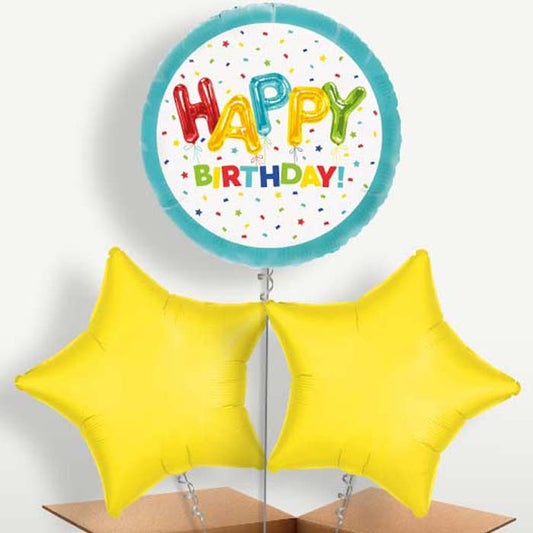 Colourful Happy Birthday Bunch of Balloons | Small Indoor Plants