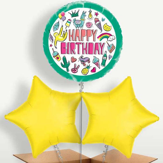 Summer Llama Sloth Helium Bunch of Balloons | Small Indoor Plants