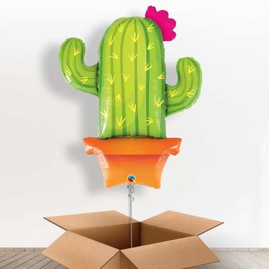 Potted Cactus Helium Balloon in a Box Gift