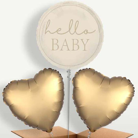 Hello Baby Neutral Baby Shower Balloons in a Bunch | Small Indoor Plants