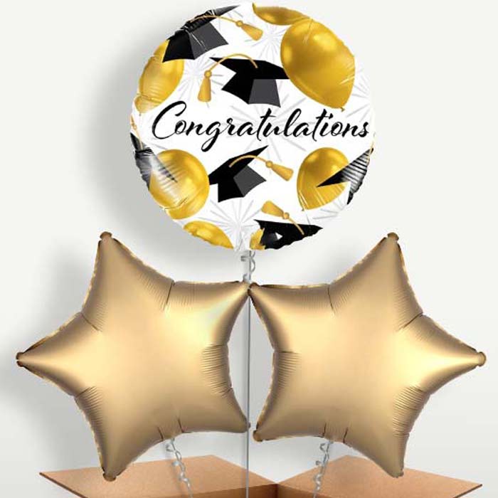 Caps Graduation Bunch of Balloons inflated with Helium | Small Indoor Plants