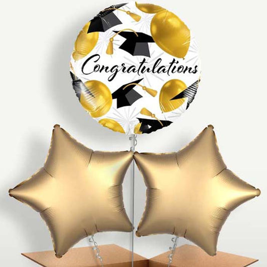 Caps Graduation Bunch of Balloons inflated with Helium | Small Indoor Plants