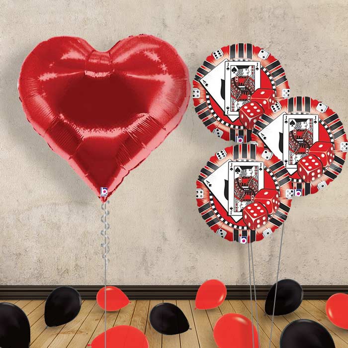 Giant Red Heart Balloon Bouquet Delivered - Themed Bouquet and Latex | Small Indoor Plants