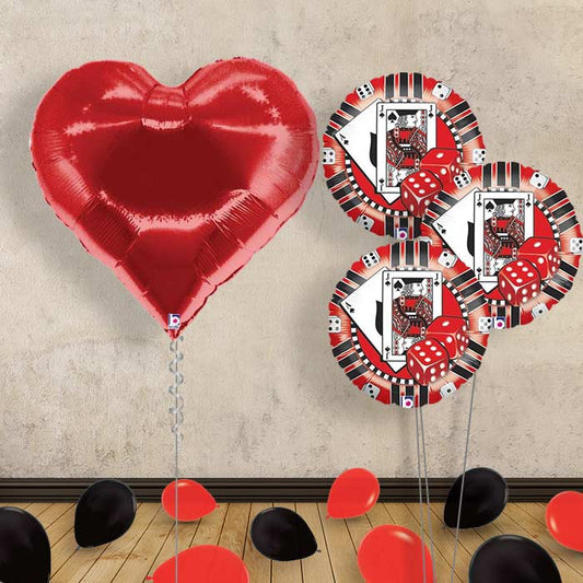 Giant Red Heart Balloon Bouquet Delivered - Themed Bouquet and Latex | Small Indoor Plants