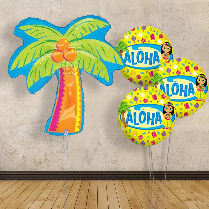 Palm Tree Balloon in a Box Delivered Inflated - Themed Bouquet | Small Indoor Plants