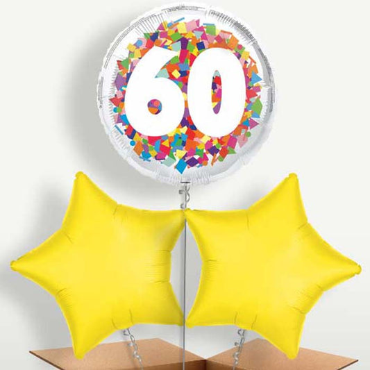 Bright Confetti 60th Birthday Bunch of Balloons | Small Indoor Plants
