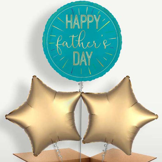 Blue & Gold Happy Father's Day Bunch of Balloons | Small Indoor Plants