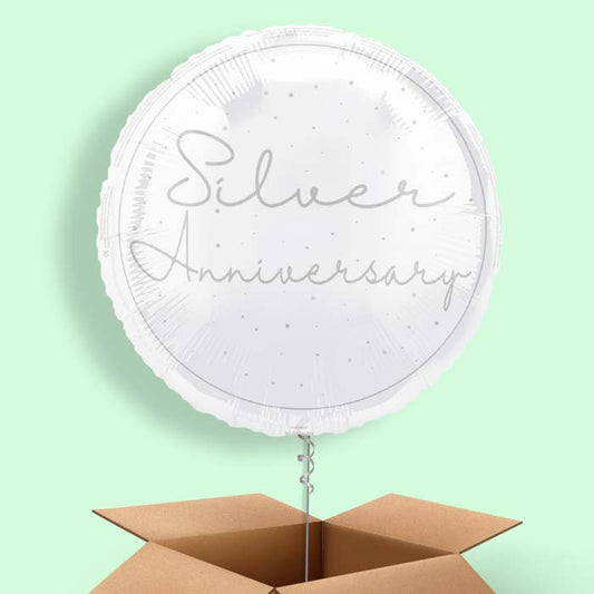 Silver Anniversary Foil Balloon in a Box